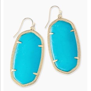 NWT Kendra Scott Danielle gold turquoise earrings